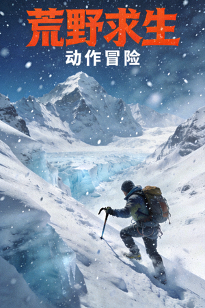 动作冒险片《荒野求生》海报 - 探险者在雪山中生存