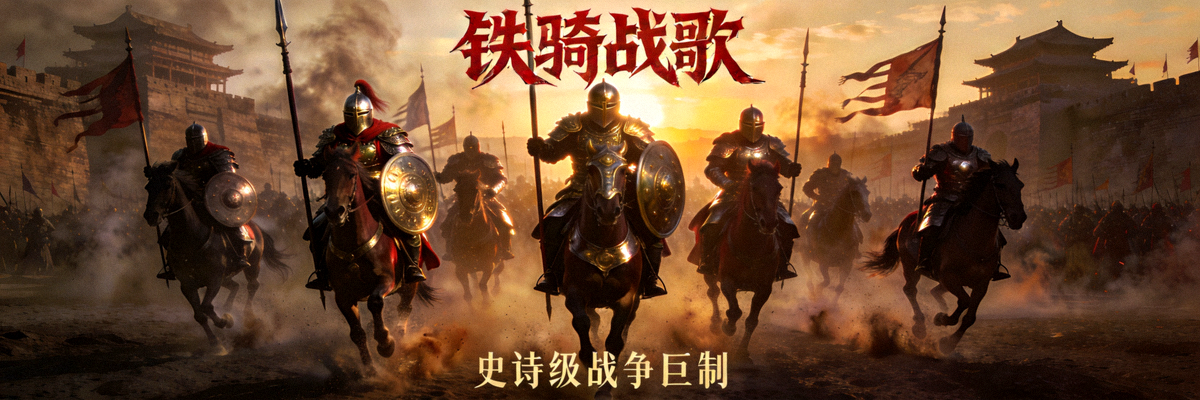 史诗级战争电视剧海报 - 古代战场与骑士冲锋